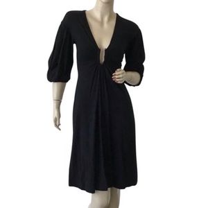 Just Cavalli V Neck Puff Sleeve Dress